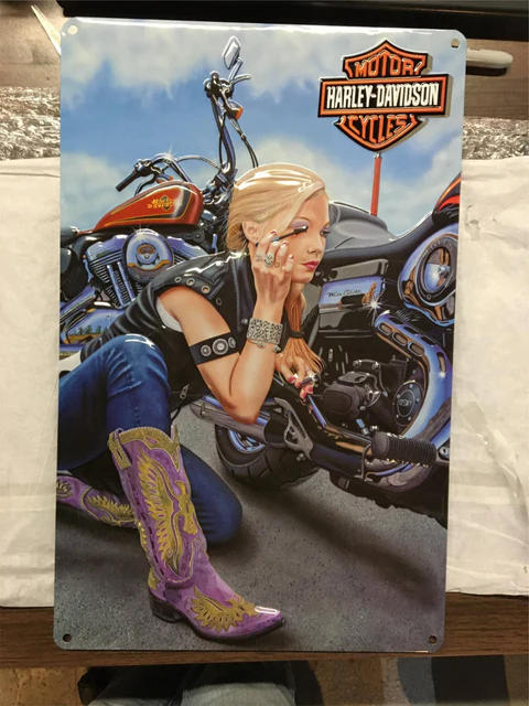 HARLEY DAVIDSON ANDE ROONEY METAL SIGN FINISHING TOUCH MAN CAVE/GARAGE GIFT