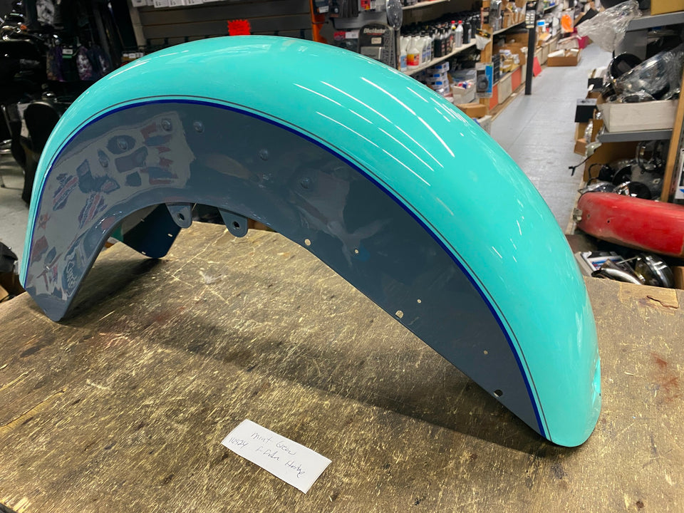 MINT GREEN FEDERAL GRAY FRONT FENDER NOS HARLEY HERITAGE SOFTAIL FLSTC 1994 NEW!