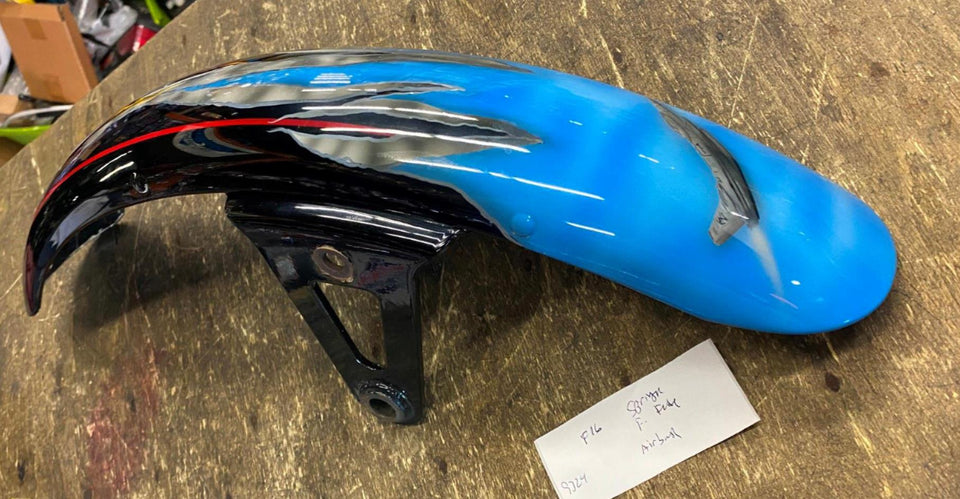 OEM FRONT FENDER HARLEY FXSTS SPRINGER SOFTAIL BLACK AIRBRUSH F16 FIGHTER CHOPPE