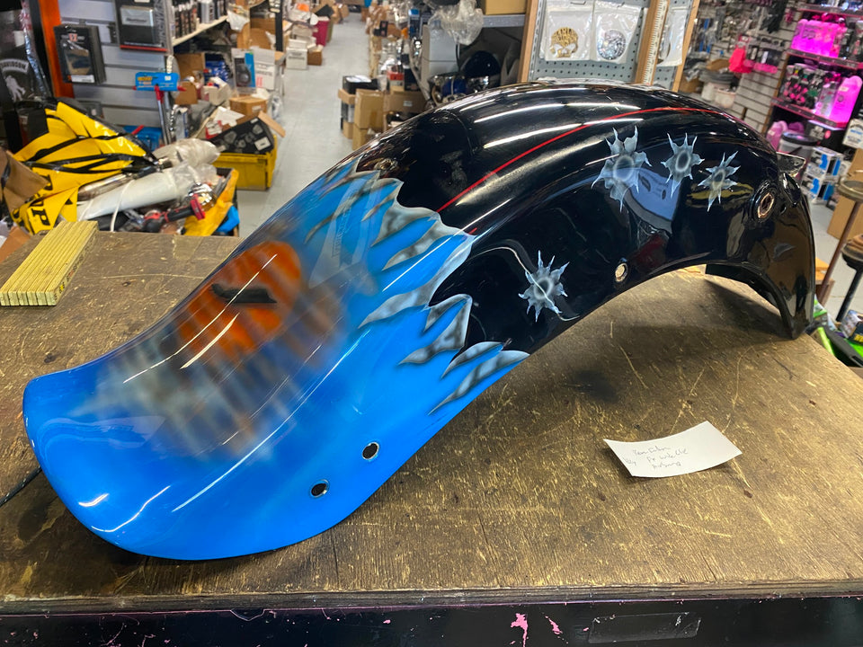 OEM REAR FENDER HARLEY SHOVELHEAD BOBTAIL WIDE GLIDE SUPERGLIDE FXWG AIRBRUSH F1