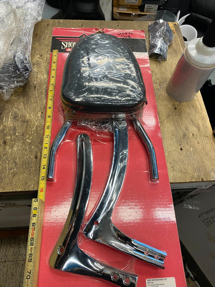 SHOW CHROME BACKREST SISSYBAR KAWASAKI VN2000 VULCAN 2000