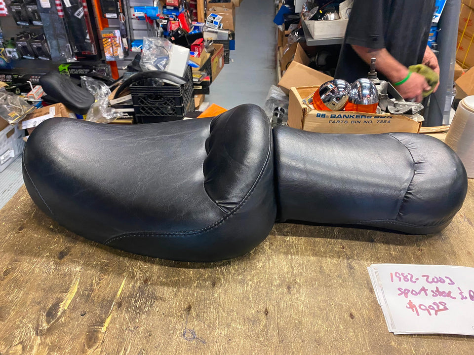 SPORTSTER SOLO SEAT PAD TWO UP SMOOTH HARLEY 883 1200 IRONHEAD 1982-2003 OEM LOG