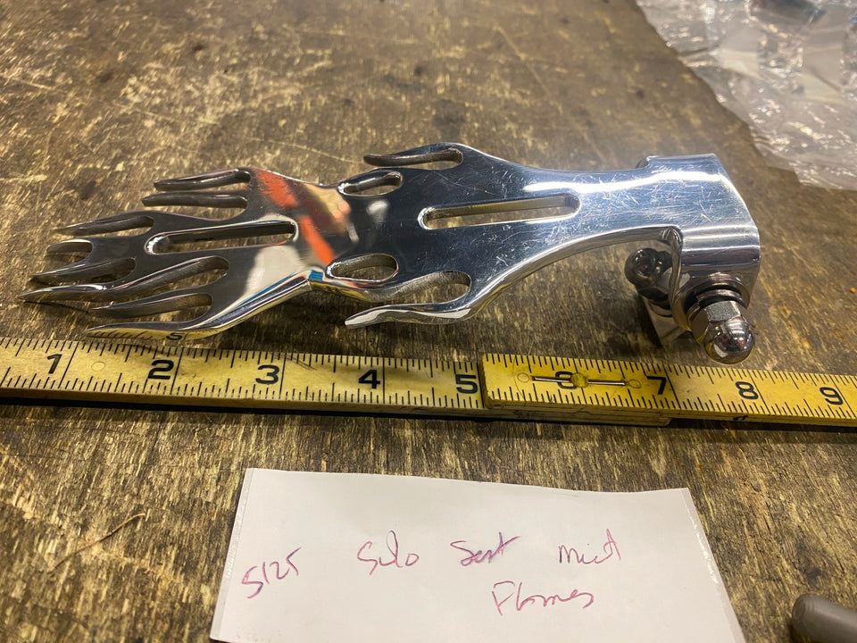 FLAME CUT SOLO SEAT MOUNT BRACKET CUSTOM CHOPPER BOBBER MOTORCYCLE HARLEY RIGID!
