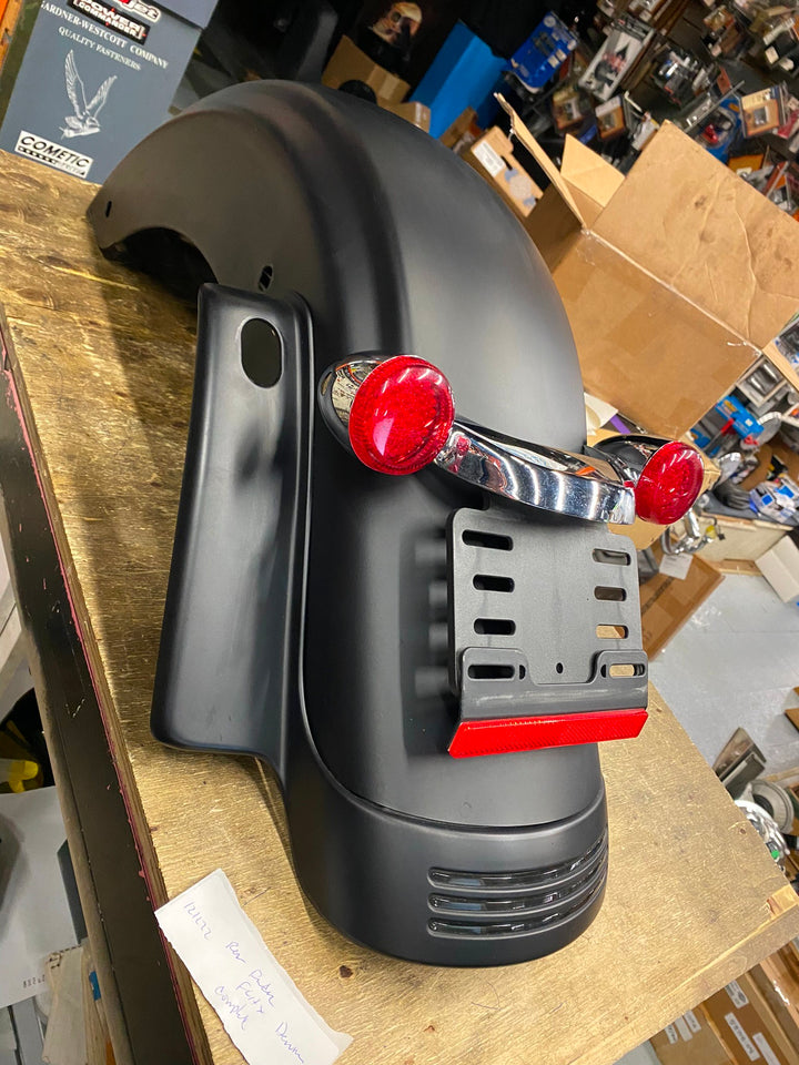 REAR FENDER HARLEY DENIM BLACK FLHX FLTR ROAD STREET GLIDE FASCIA LIGHTS ASSY!