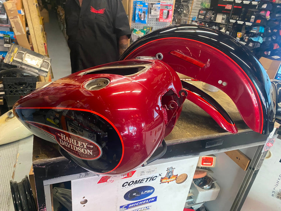PAINT SET 2006^ DYNA LOW RIDER RED BLACK GAS TANK FRONT REAR FENDER FXDL HARLEY