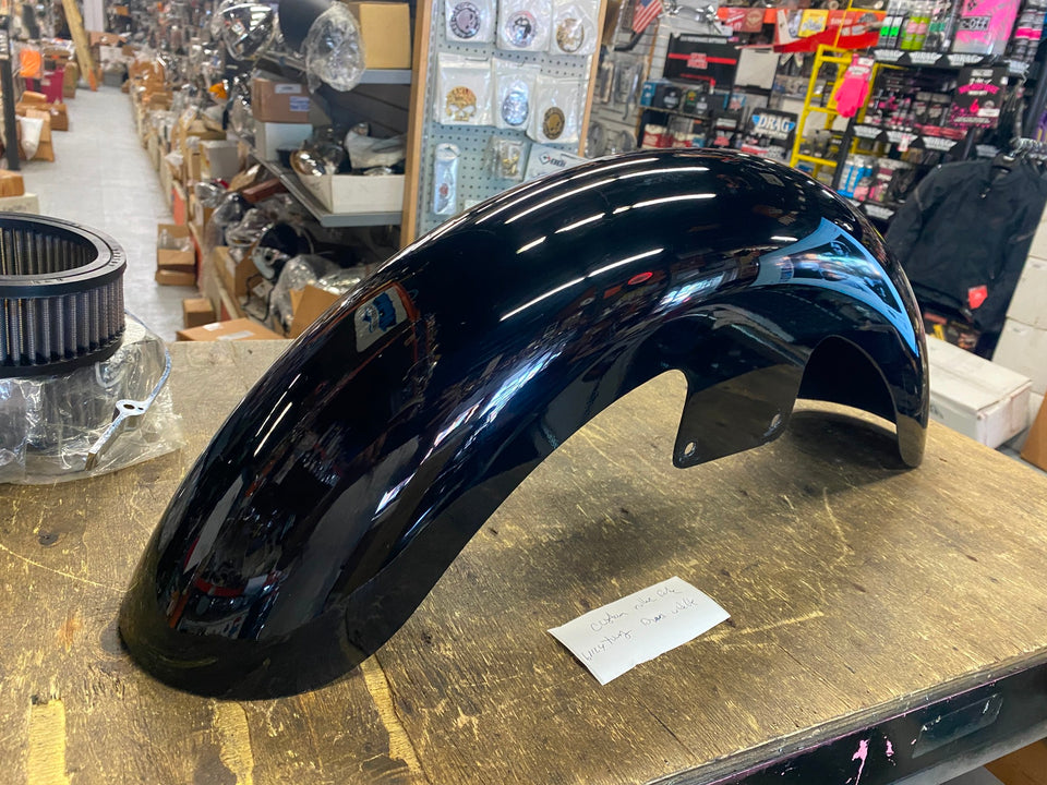 CUSTOM FRONT FENDER BLACK HARLEY DYNA SPORTSTER CHOPPER 5 1/2 BAGGER FLH GLIDE