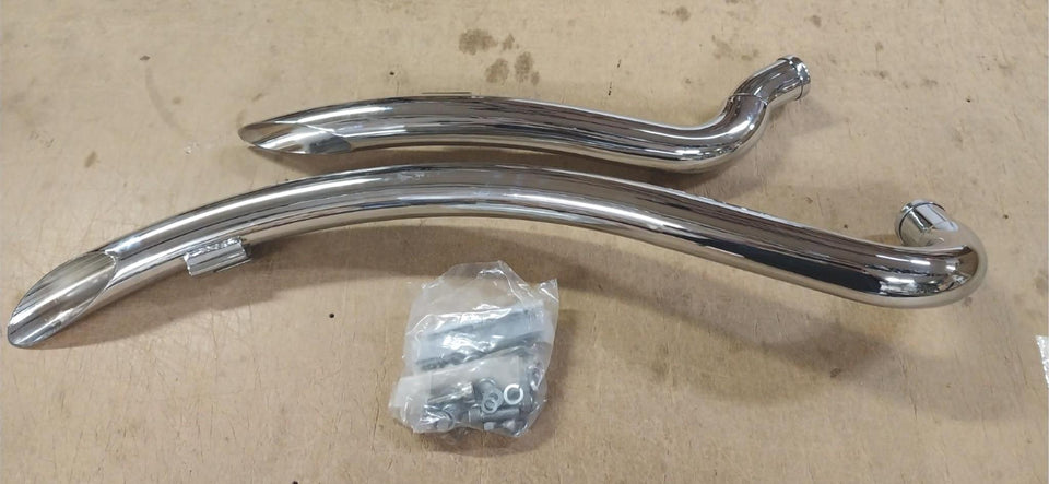 BIG RADIUS CUSTOM EXHAUST PIPES CHROME SPORTSTER XL 1986-03 HARLEY EVO 883 1200