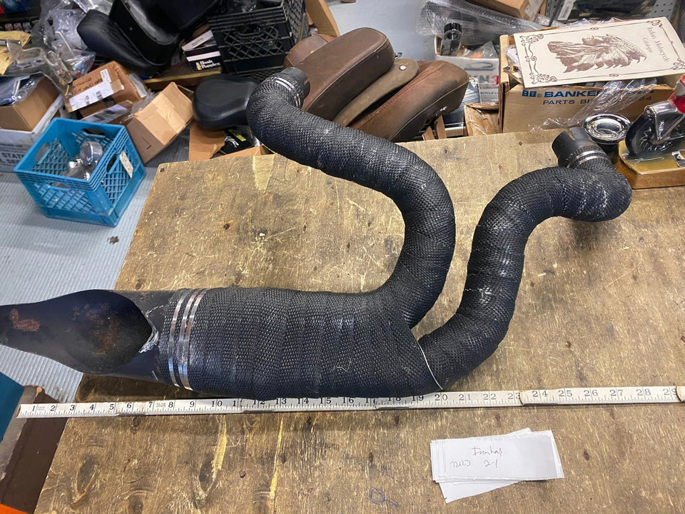 2 INTO 1 BLACK HARLEY IRONHEAD SPORTSTER CUSTOM CHOPPER WRAP