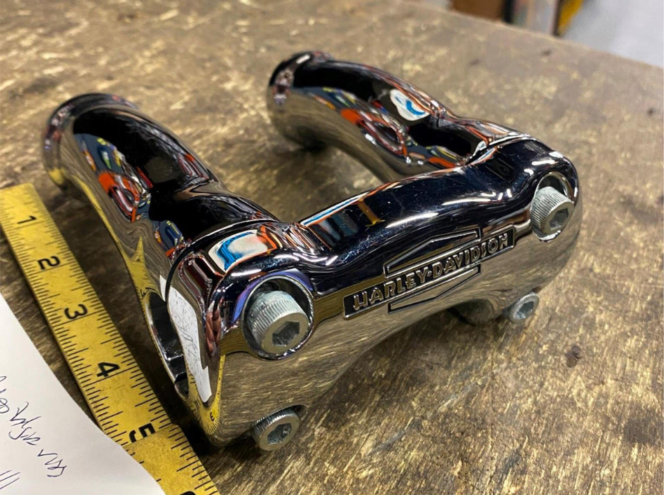 5" HANDLEBAR RISERS HARLEY NOSTALGIA HERITAGE SOFTAIL LOGO CUSTOM CHOPPER DYNA F