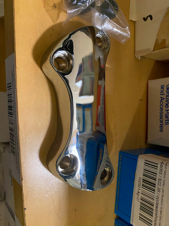CHROME TOP CLAMP HARLEY HANDLEBARS RISER SPORTSTER FXR DYNA SOFTAIL CHOPPER COVE