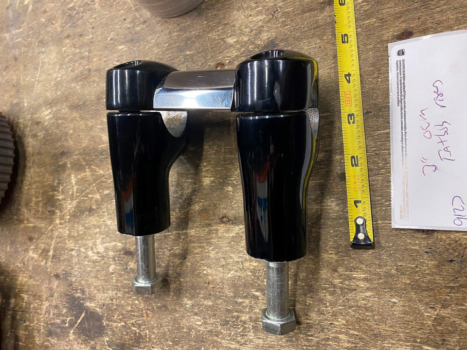 OEM BLACK 3" HANDLEBAR RISERS HARLEY FAT BOB DYNA SPORTSTER SOFTAIL CHOPPER FACT