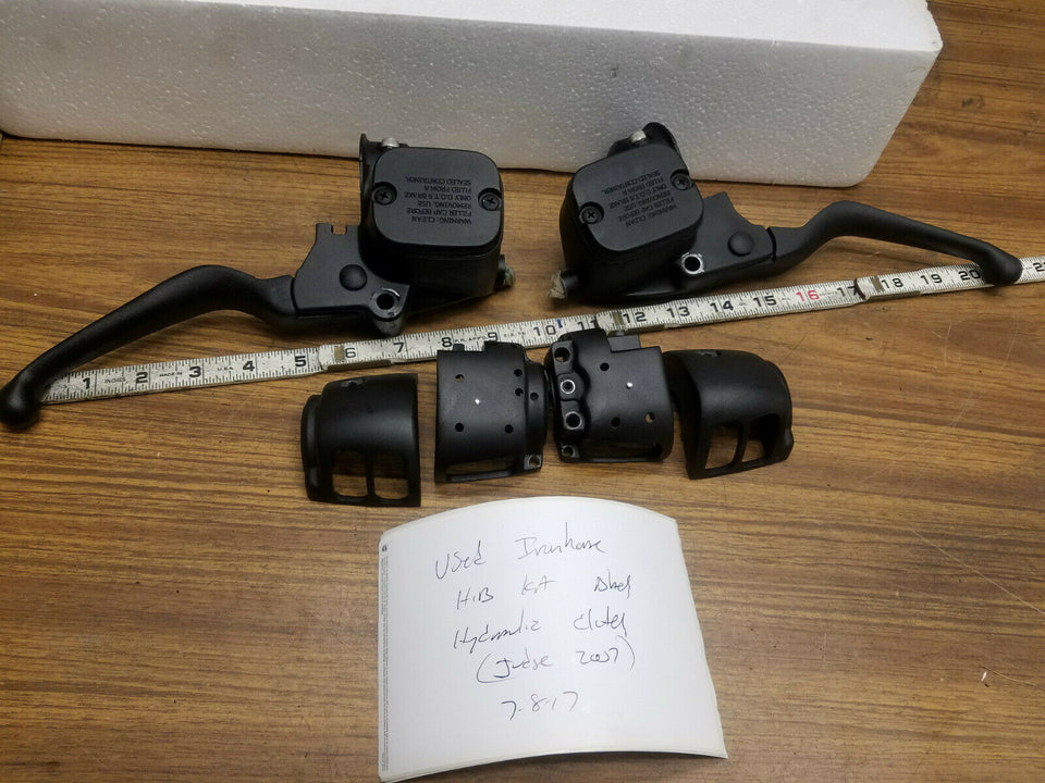 BLACK HANDLEBAR CONTROLS HYDRAULIC CLUTCH IRONHORSE SWITCH COVERS OEM HARLEY 96^