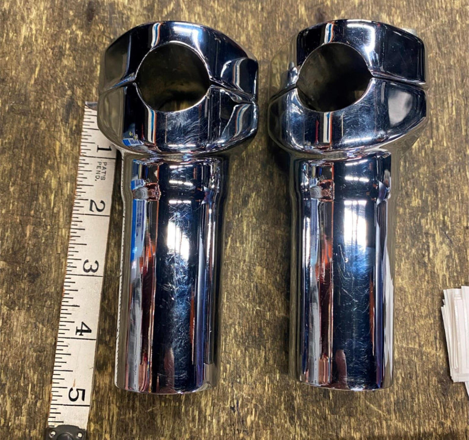 OEM 4" FXSTS FLSTS SOFTAIL SPRINGER HERITAG HANDLEBAR RISERS FACTORY ASSY CHROME