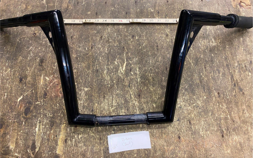 BLACK 1 1/4 10" APE HANGER HANDLEBARS HARLEY CHOPPER BENT TLC Z BARS CUSTOM