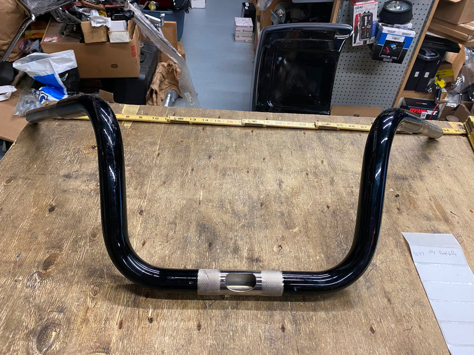 1 1/4 BLACK 10" MINI APE HANGER HANDLEBARS HARLEY CHOPPER OEM ROAD GLIDE DYNA SO