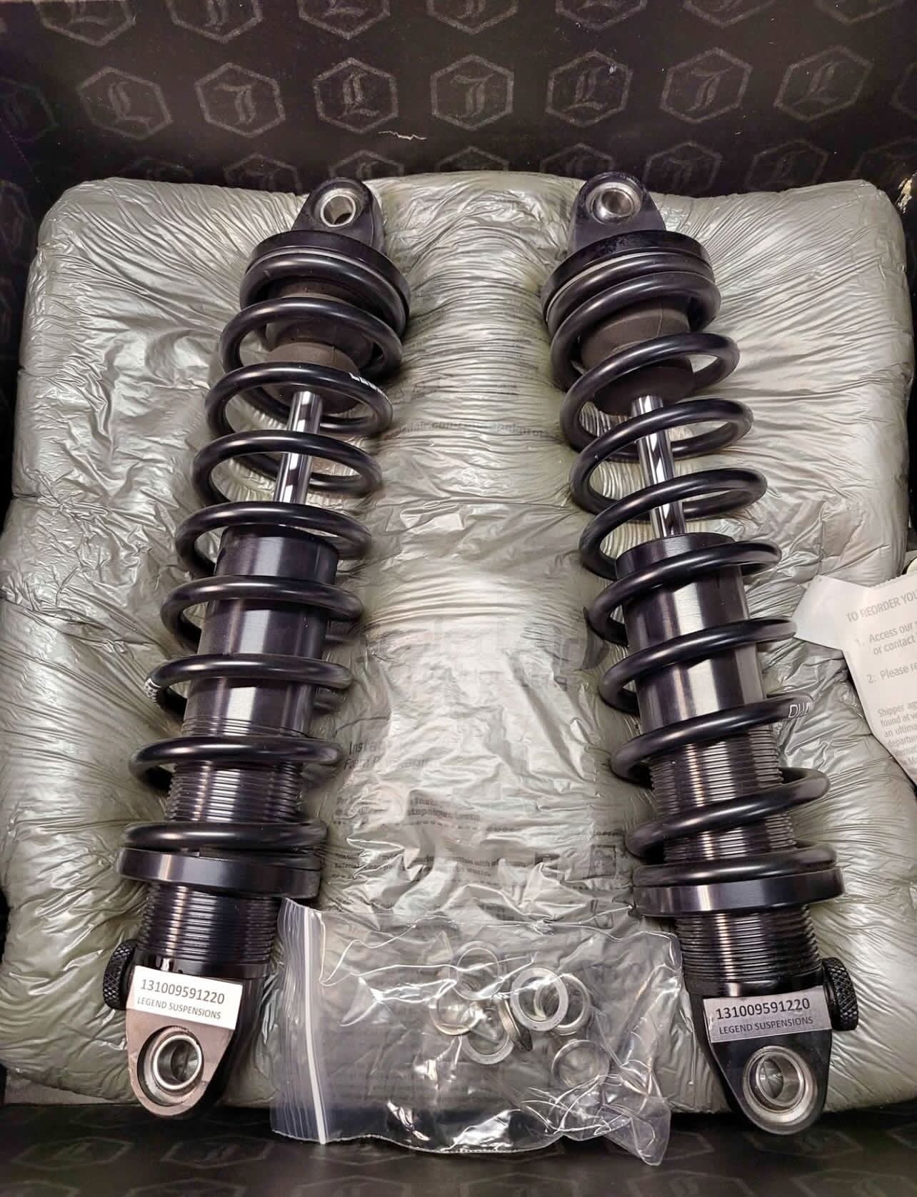 13” Legends Revo-A rear shocks for 1990-2025 Harley Touring, Street Glide/Road Glide and Road king.