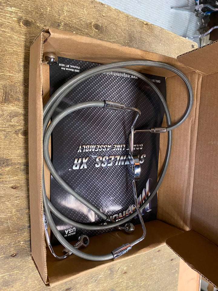 MAGNUM BRAKE LINE KIT SS BRAIDED HARLEY BAGGER ROAD KING GLIDE FLH ULTRA 2009-13