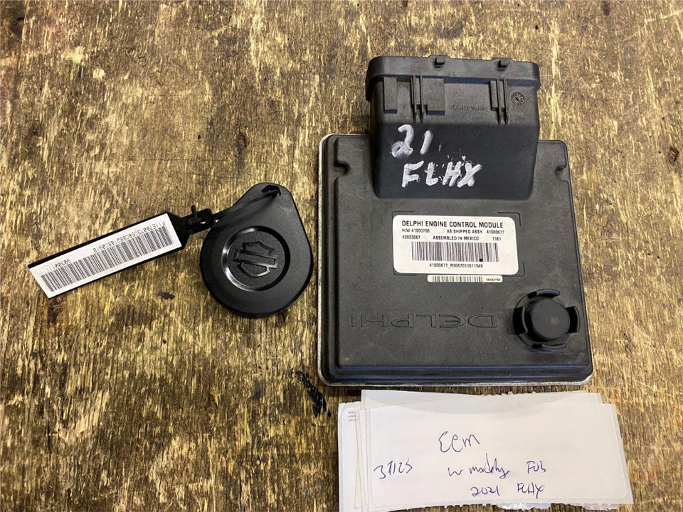 ECM ELECTRONIC CONTROL MODULE COMPUTER 21^ HARLEY KEY FOB MATCH FLH GLIDE TOURI
