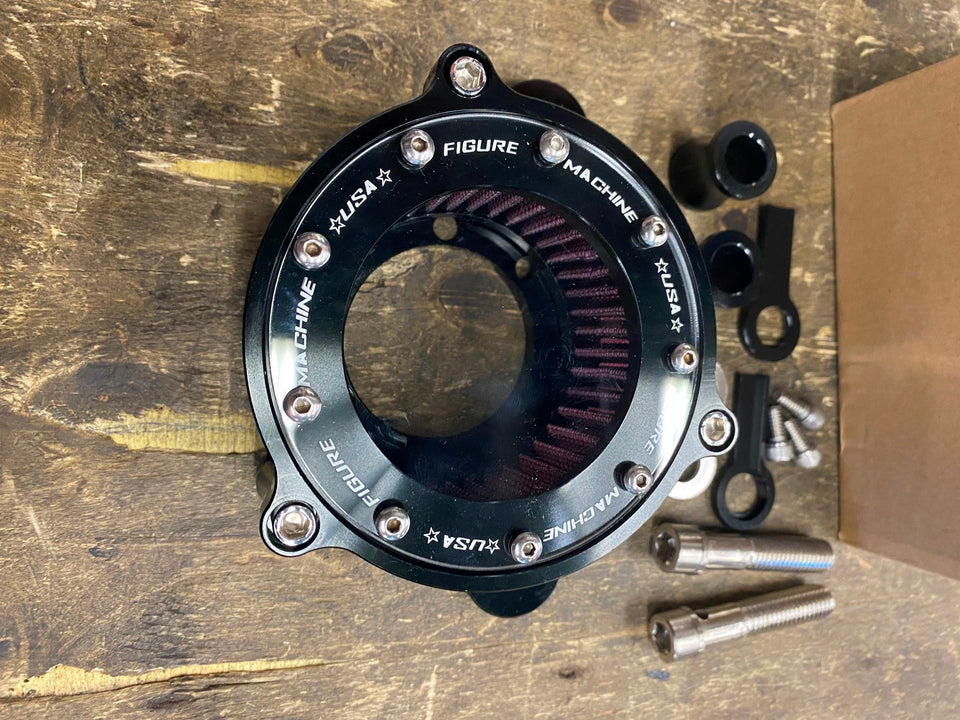 VISIBLE AIR CLEANER FILTER HARLEY BLACK FLH SOFTAIL DYNA TWIN CAM BAGGER FXD CNC