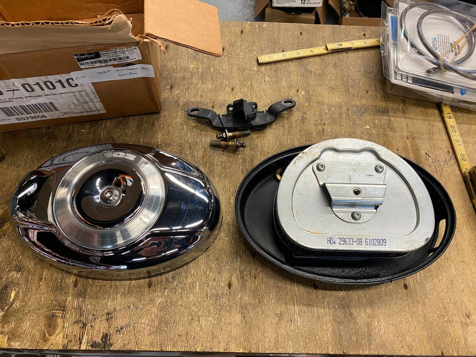 STOCK HARLEY AIR CLEANER ASSY 103 TOURING FLH SOFTAIL 2008^ FACTORY FILTER TWIN