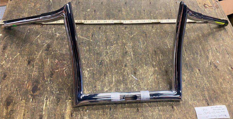 BAGGER NATION 10" APES OEM MONKEY BARS CHROME 15^ ROAD GLIDE CUSTOM PYO MEAT HO