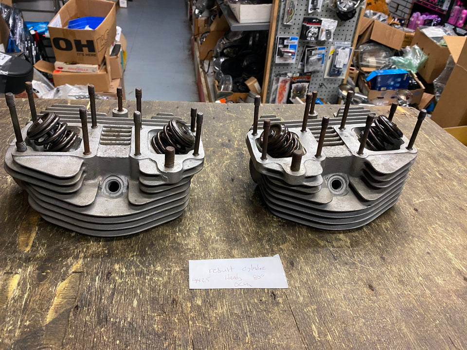 OEM SHOVELHEAD CYLINDER HEADS REBUILT 80" FRONT REAR FACTORY FX FLH WIDE GLIDE!
