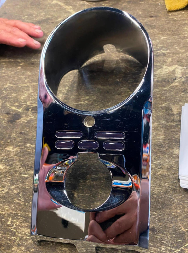 CHROME CUSTOM DASH COVER HARLEY HERITAGE SOFTAIL FATBOY SHOVELHEAD FLH 1968-95