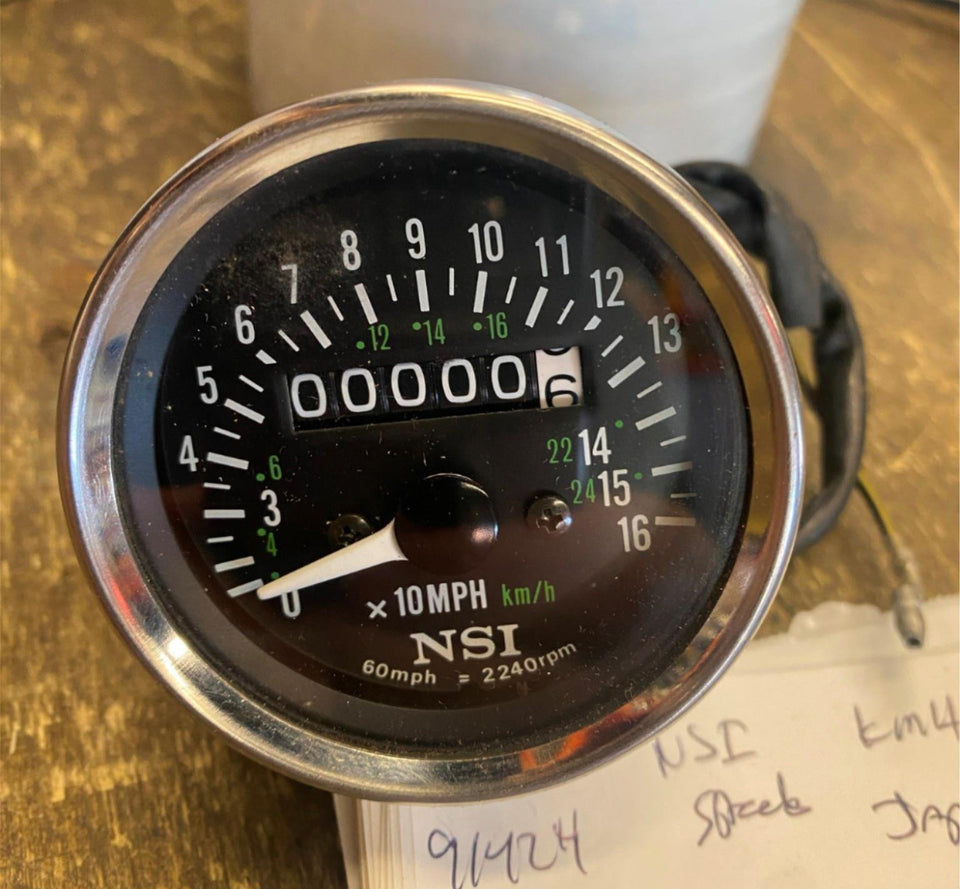 JAPAN CHROME MINI SPEEDOMETER HARLEY SOFTAIL CHOPPER 2240:60 NSI 2 5/8 FXST