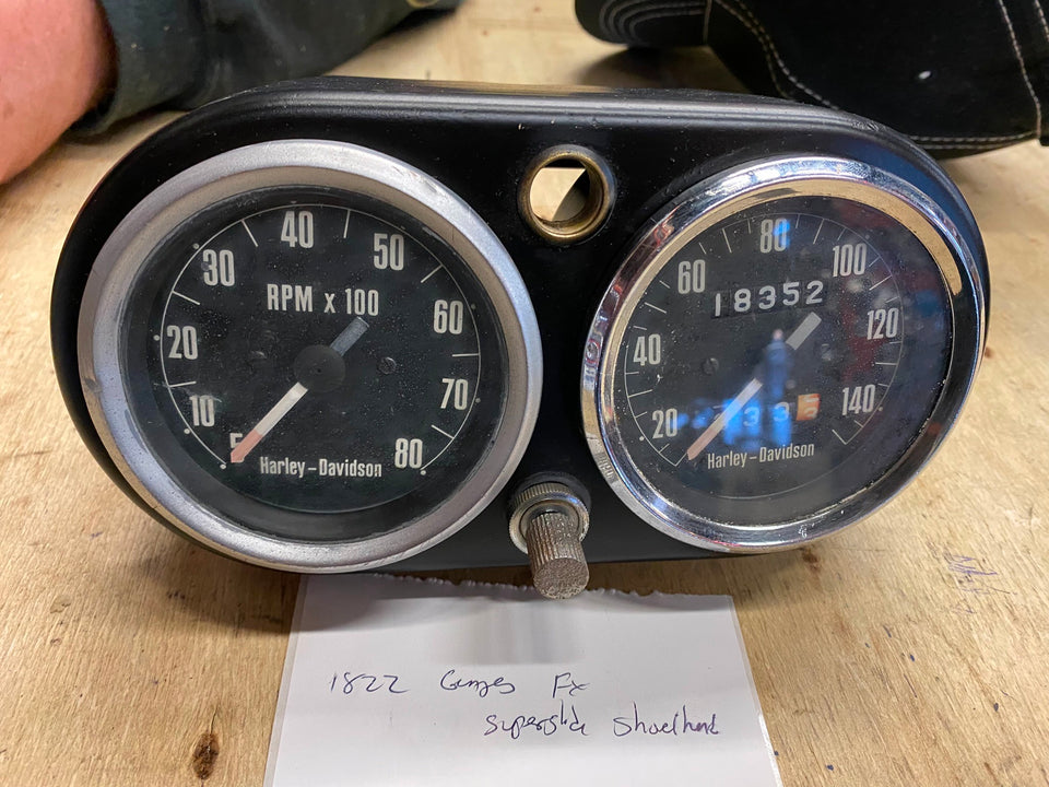 SPEEDOMETER TACH ASSY HARLEY SHOVELHEAD IRONHEAD SPORTSTER LOW RIDER OEM GAUGES