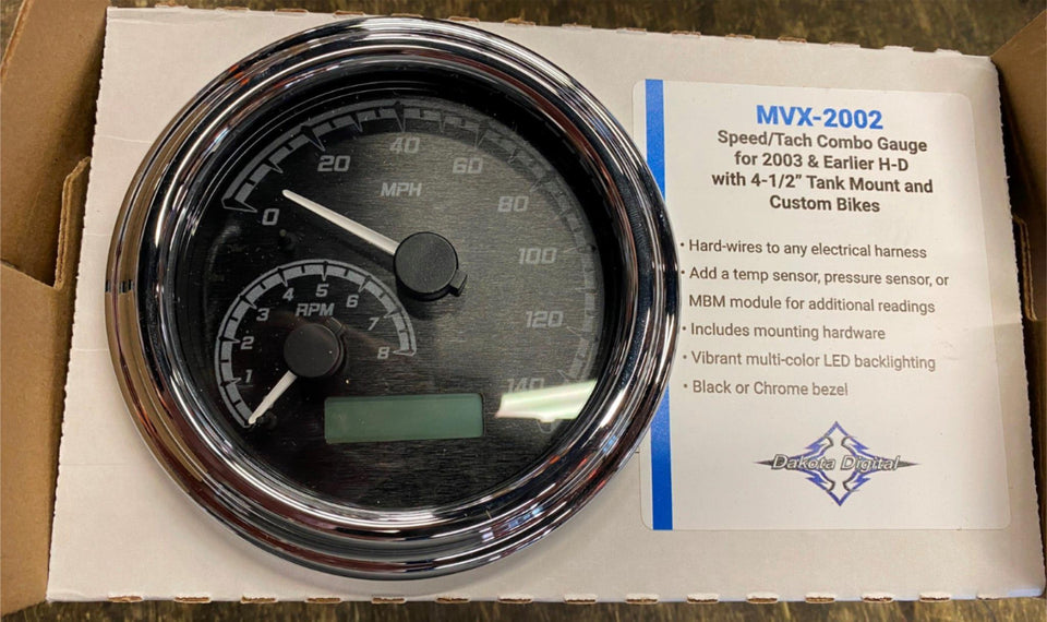 DAKOTA DIGITAL MXV SERIES ANALOG GAUGE SPEEDOMETER TACH HARLEY SOFTAIL 1996-2003