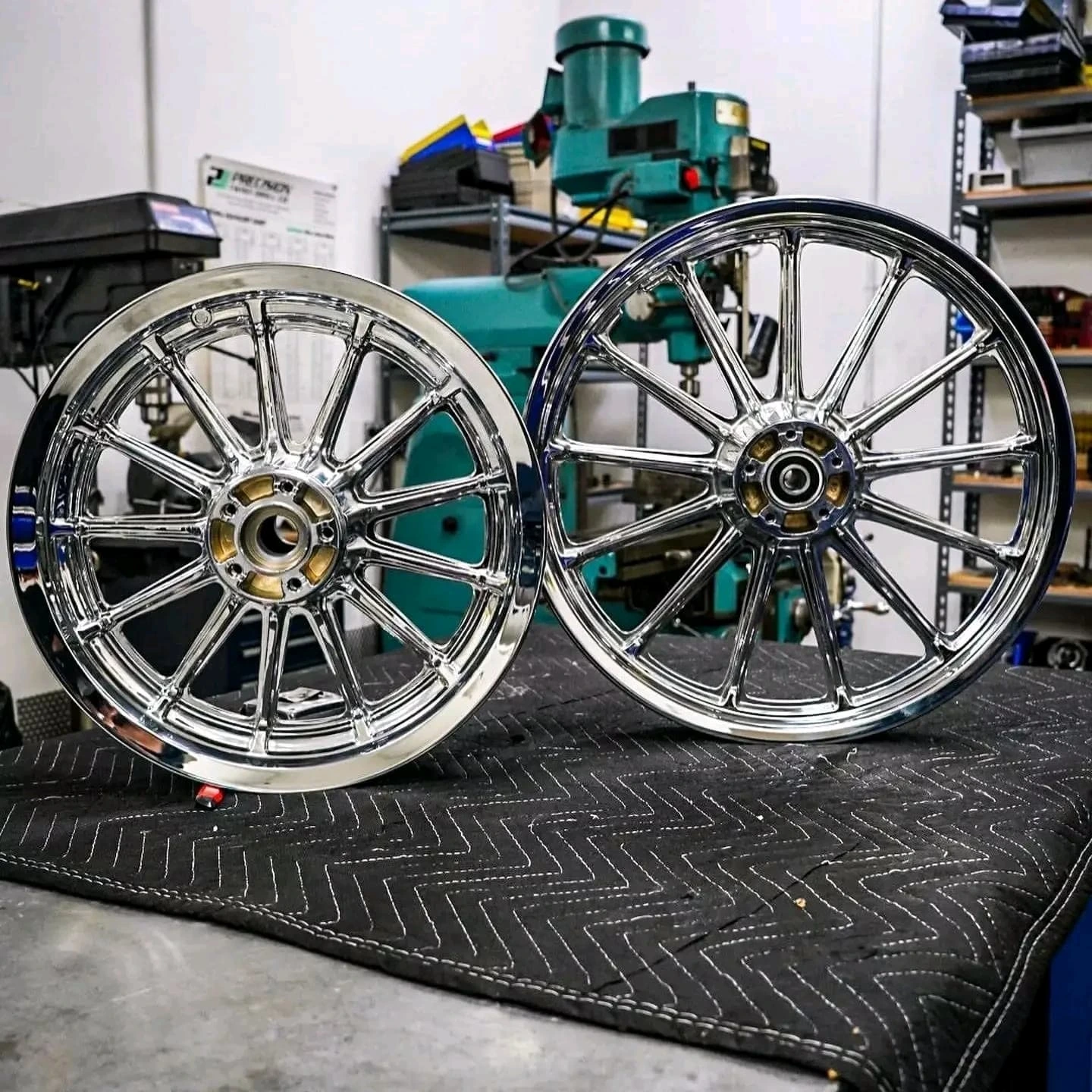 FRESHLY CHROMED 13 SPOKES for 3/4", 25MM OR 1" SEALED BEARINGS