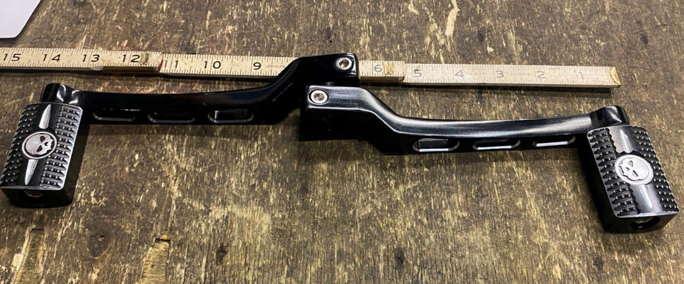 CONTR CUT BLACK SHIFT LEVERS HEEL TOE SKULL PEGS HARLEY TOURING BAGGER FLH GLIDE