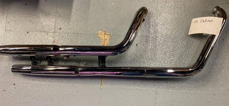 OEM STOCK EXHAUST HEAD PIPES HEAT SHIELD SLIP ON MUFFLERS HARLEY HERITAGE FLSTN