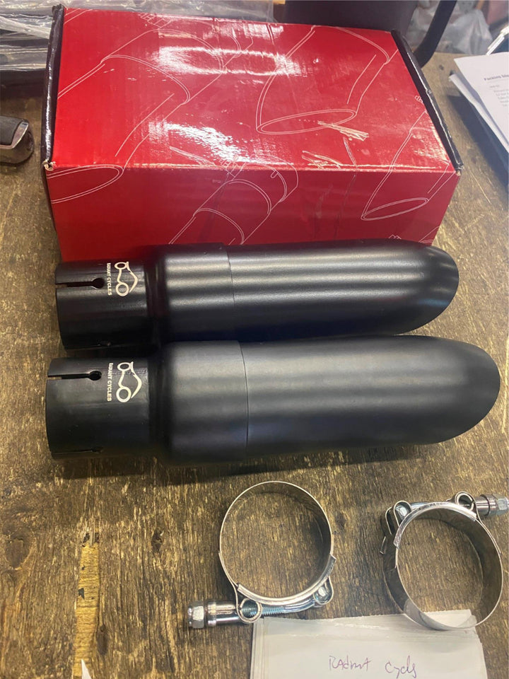 RADIANT CYCLES SHORTY EXHAUST RCBD45 SLIP ON MUFFLERS HARLEY HONDA SPORTSTER