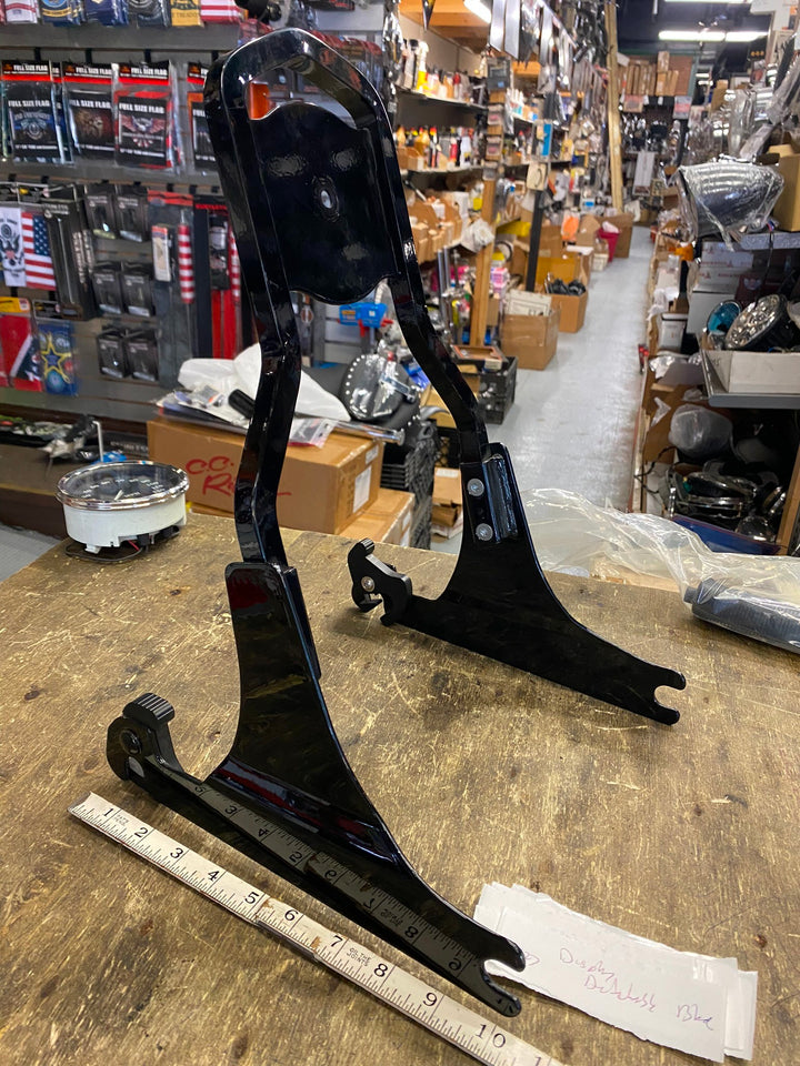 BLACK DETACHABLE SIDE PLATES SISSYBAR HARLEY SOFTAIL BLACK OEM HERITAGE FATBOY