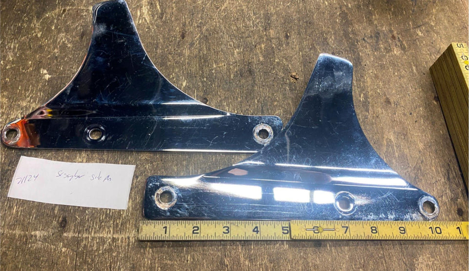 SISSYBAR HARLEY HERITAGE SOFTAIL FATBOY FXST OEM CHROME SIDE PLATES BACKREST