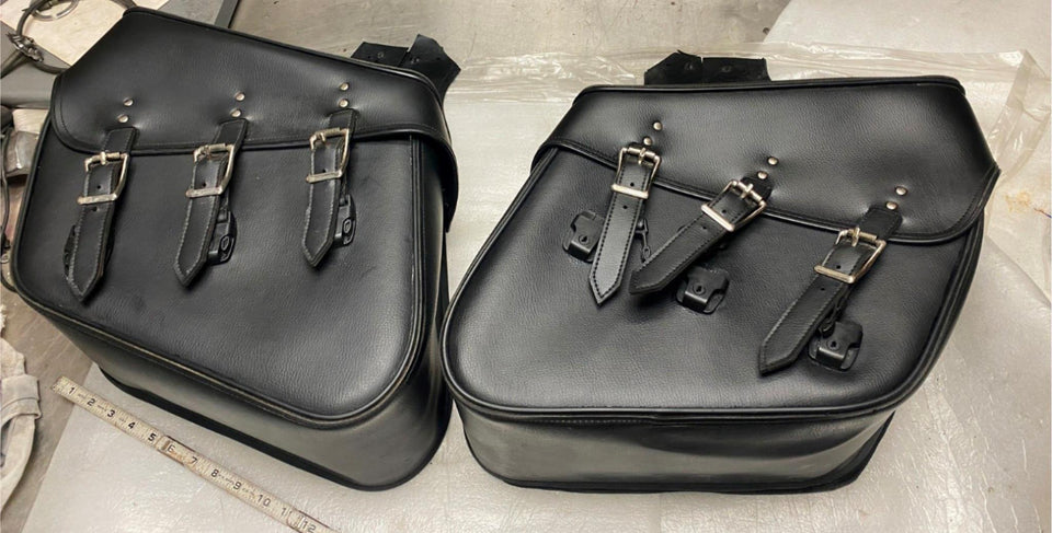 THROW OVER SADDLEBAGS TRIPLE BUCKLE HARLEY HONDA MOTORCYCLE VROD SPORTSTER VTX