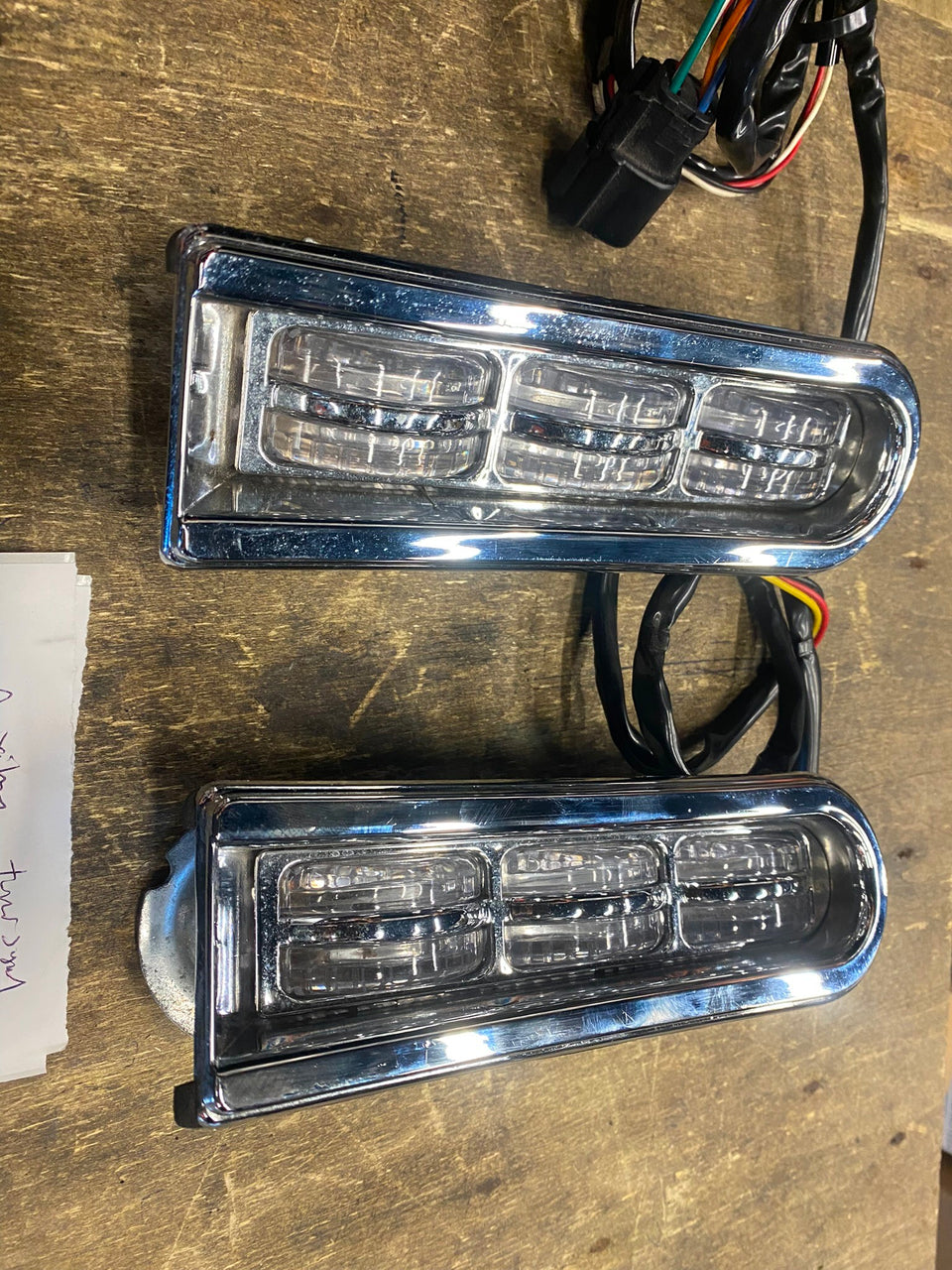 AUXILARY RUN BRAKE TURN SIGNAL LIGHTS LED HARLEY FLH BAGGER 2014^ FENDER STRUT