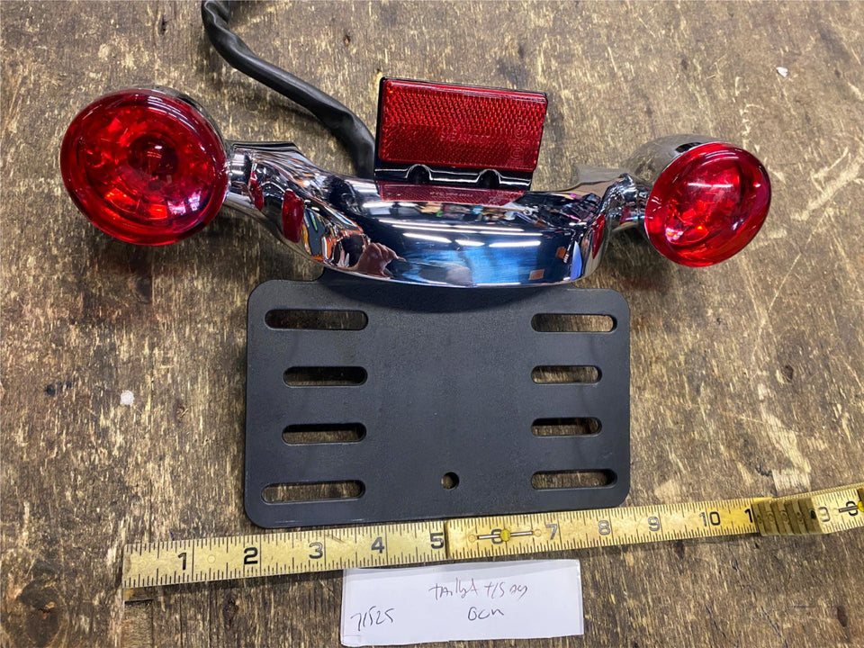 HARLEY REAR TAILLIGHT ASS PLATE TURN SIGNAL BAR OEM CHROM STREET GLIDE FLHX FLTR