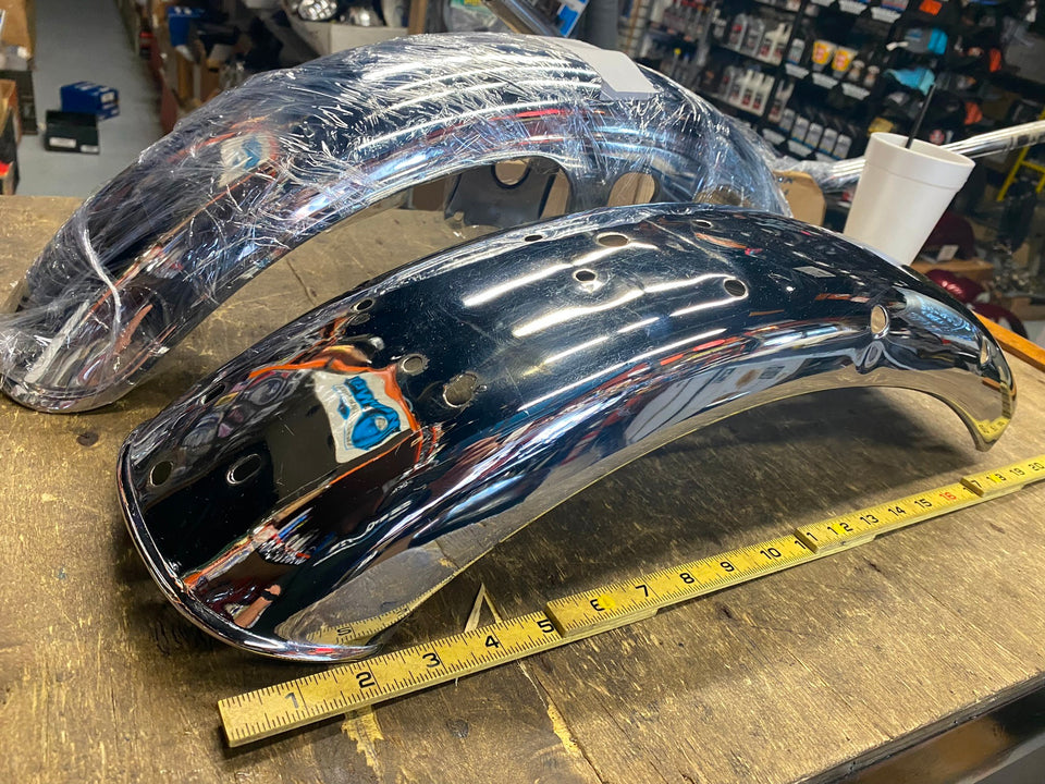 CHROME REAR FENDER KAWASAKI KZ HONDA CB 650 900 YAMAHA XS GS OEM FACTORY MOTORCY