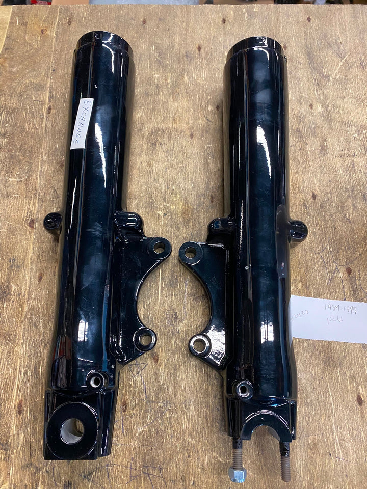 BLACK LOWER FRONT FORK LEGS SLIDERS 41MM FLH ULTRA GLIDE 1984-1999 HARLEY BAGGER