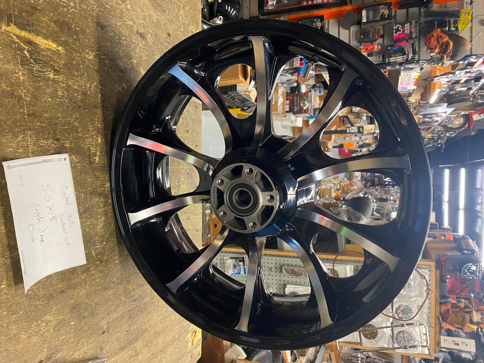 DNA ENVY MAG WHEEL 18X5.5 CONTRAST BLACK HARLEY TOURING CUSH DRIVE FLH GLIDE BAG