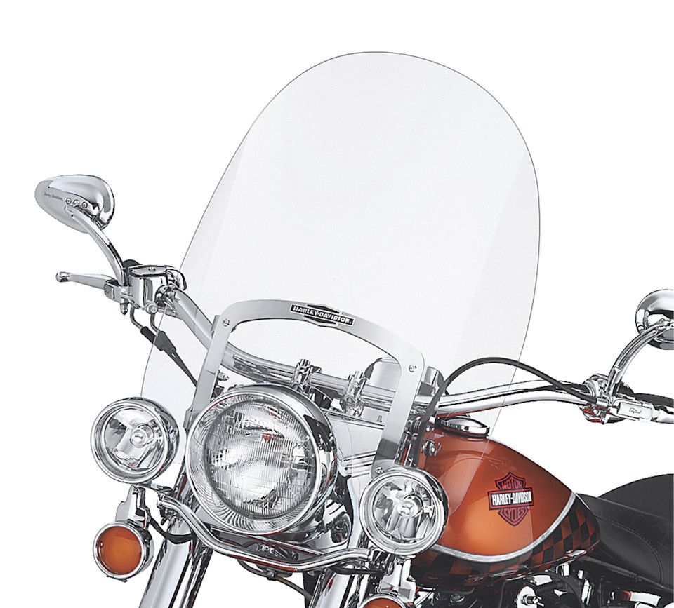 KING-SIZE NOSTALGIC H-D DETACHABLES WINDSHIELD FOR FL SOFTAIL MODELS - 20 IN. CLEAR