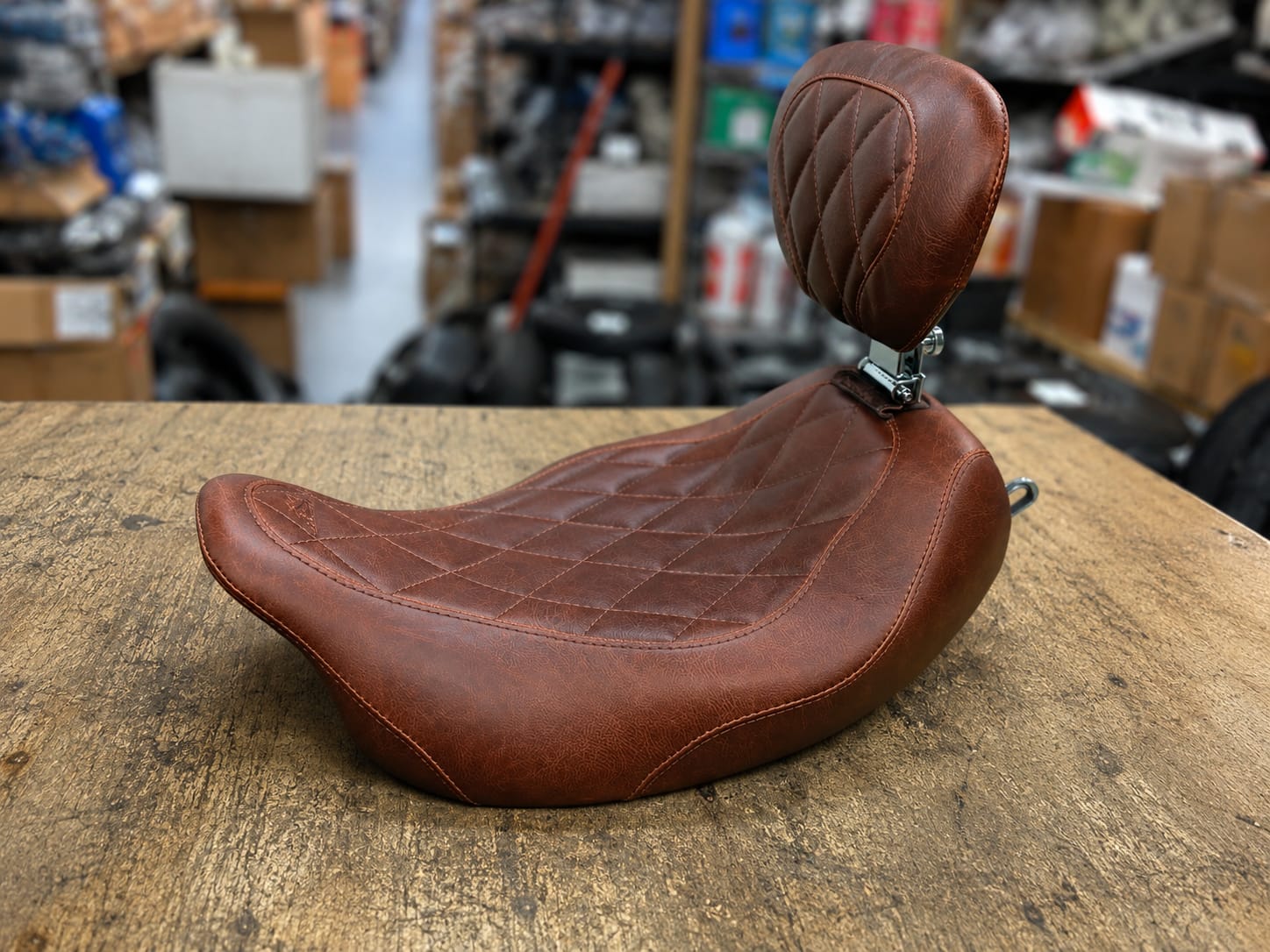 Mustang Motorcycle Mustang 97-07 Harley Rd King,06-07 Str Glide,00-05 Eagle Wide Tripper Solo Seat - Brown
